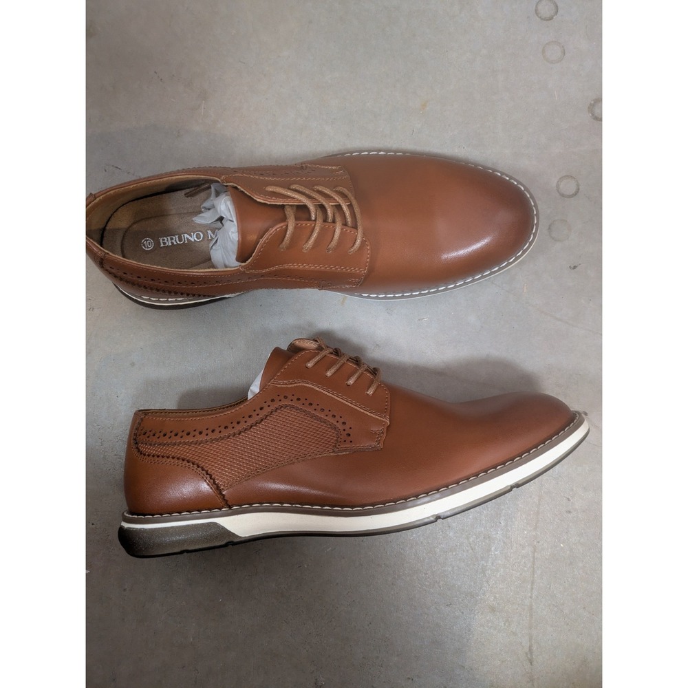 NEW Bruno Marc Oxford Shoes Men's 10 Brown Brogue Detail Lace Up